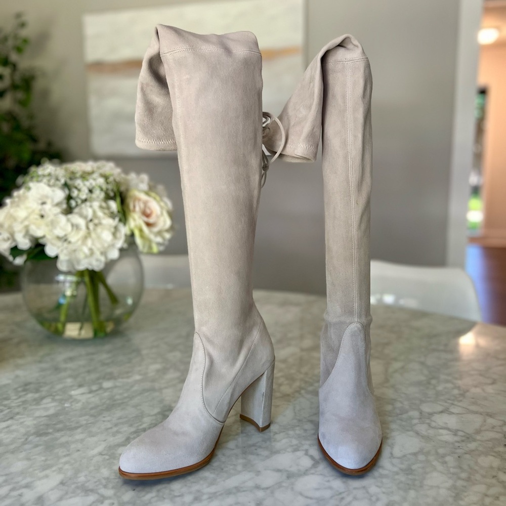 Stuart Weitzman Over The Knee Hiline Perla Suede Boots size 7.5